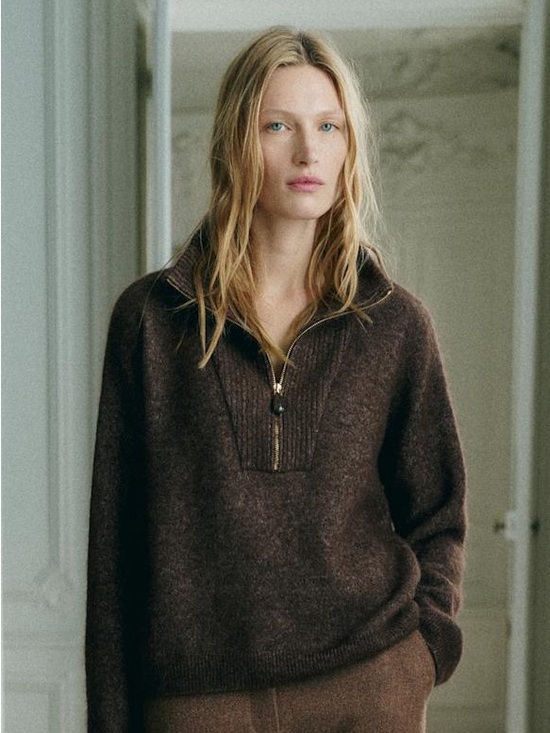 Sezane Sweaters - Sezane Tobias Jumper - Dark Chocolate